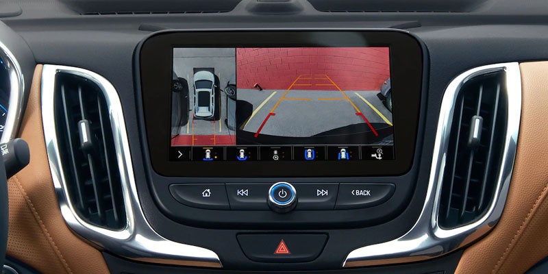 Close up view of the touchscreen of a Equinox vehicle
