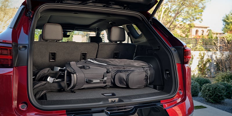 2023 Chevy Blazer truck opened showcasing cargo space