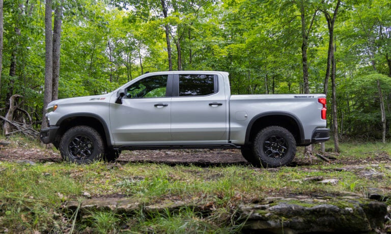 2026 Chevy Silverado Exterior Side Parked In A Forest